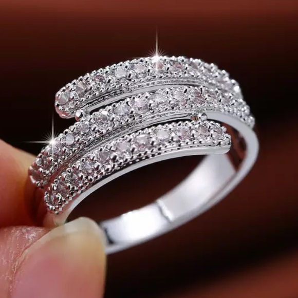 Sterling silver three row ring - Picture 4 of 4